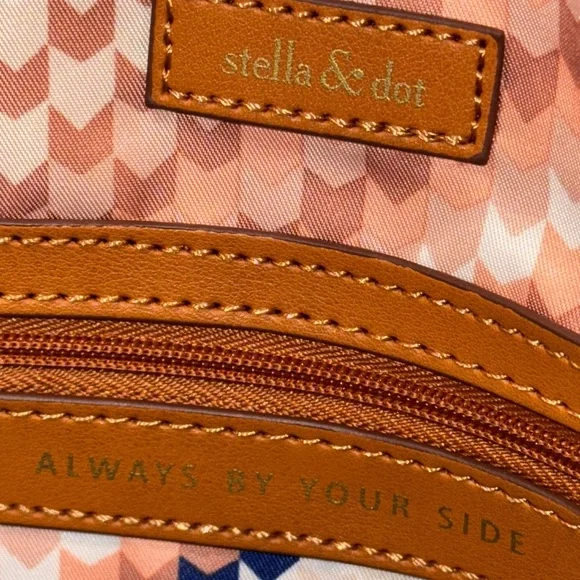 Stella and Dot Crosby Hobo Geo Tile Blue and White Toto Purse - Picture 8 of 9